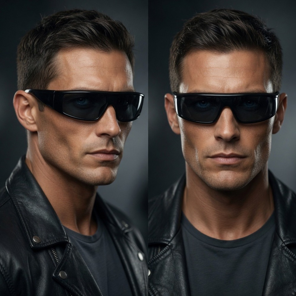 Sunglasses Driving Dark Black Lens Wrap Around Outdoor Trendy Street Wear New